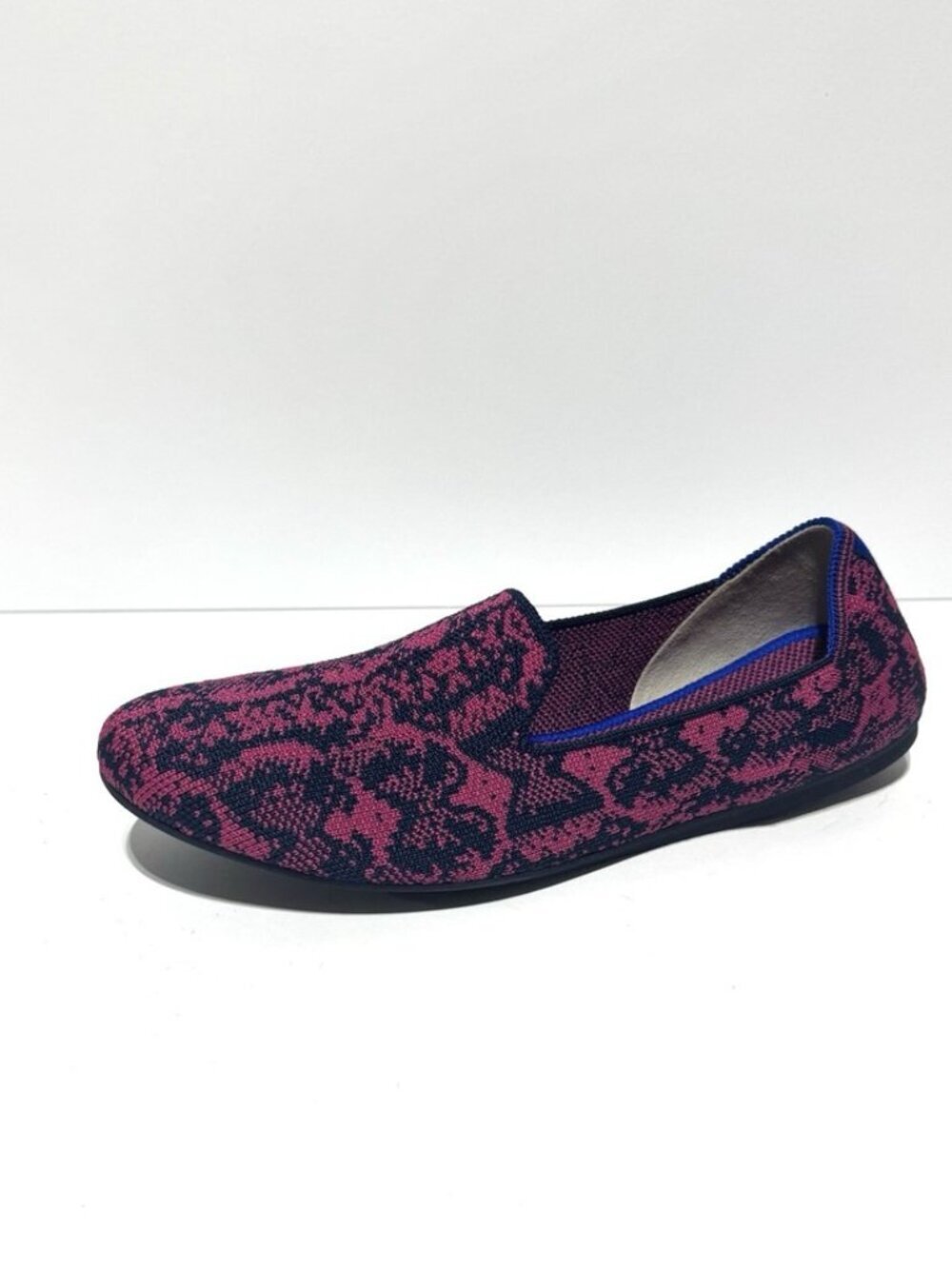 Rothys Womens The Loafer Fuchsia Navy Snake Size 7M
